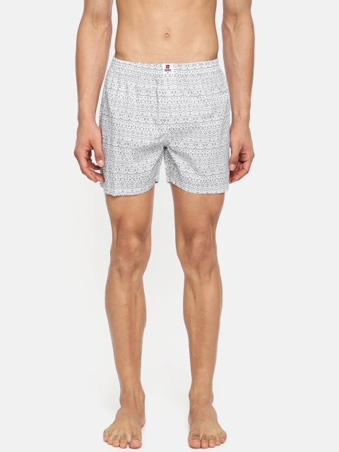

SPYKAR White & Grey Printed Pure Cotton Boxers MBX-01AI-018
