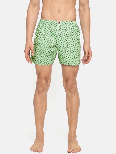 

SPYKAR Men Green & Navy Blue Printed Pure Cotton Boxers MBX-01AI-082