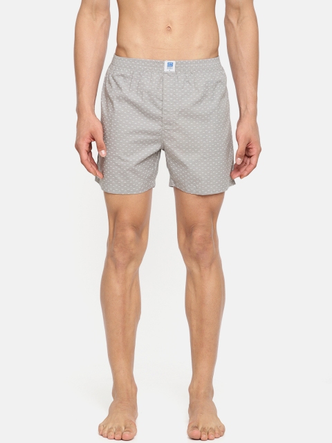 

SPYKAR Men Grey & White Printed Pure Cotton Boxers SPY/MBX/ON/W1802