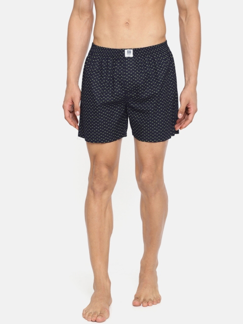 

SPYKAR Men Navy Blue Printed Pure Cotton Boxers SPY/MBX/ON/W1801