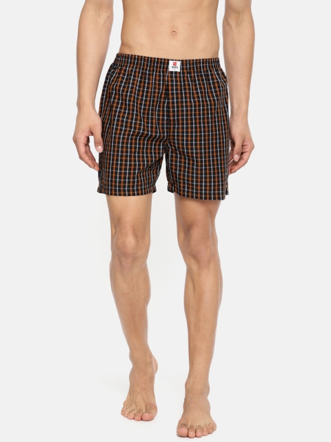 

SPYKAR Men Black & White Checked Pure Cotton Boxers SPY/MBX/ON/S1916