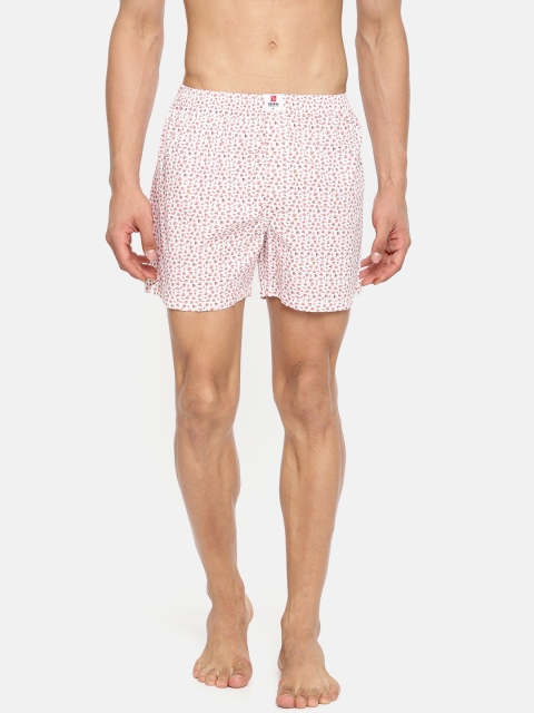 

SPYKAR White & Coral Printed Pure Cotton Boxers MBX-01AI-013