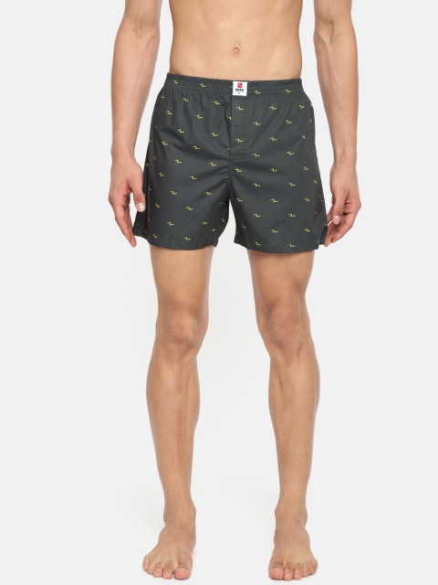 

SPYKAR Men Charcoal Grey Printed Pure Cotton Boxers MBX-01AI-048