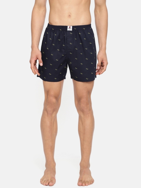 

SPYKAR Men Navy Blue Printed Pure Cotton Boxers MBX-01AI-049