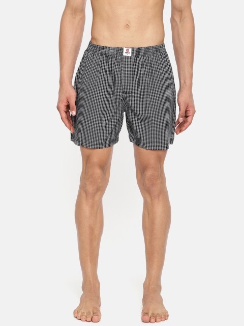 

SPYKAR Black & White Checked Pure Cotton Boxers SPY/MBX/ON/S1926