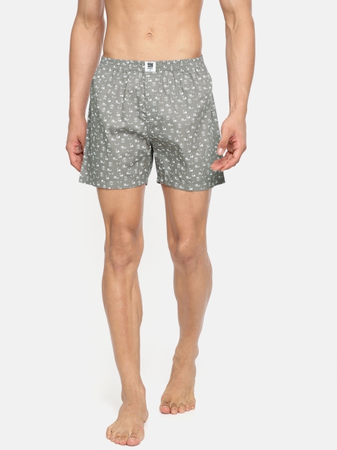 

SPYKAR Grey & White Printed Pure Cotton Boxers SPY/MBX/ON/W1804
