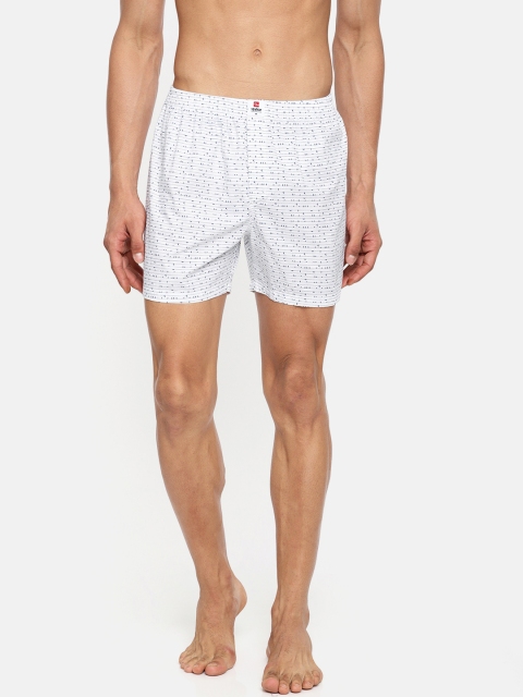 

SPYKAR White & Blue Striped Pure Cotton Boxers MBX-01AI-015