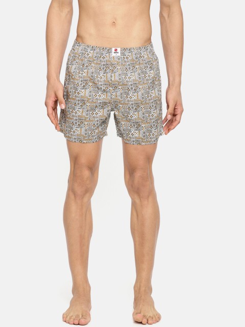 

SPYKAR Men Black & White Printed Pure Cotton Boxers MBX-01AI-008