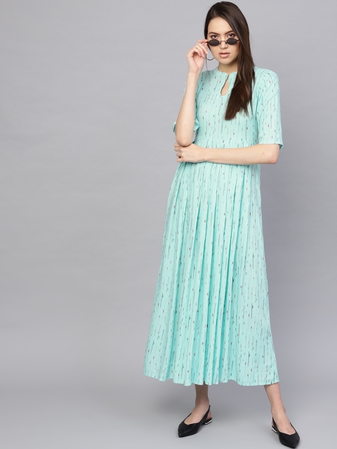 

Libas Women Blue Printed Maxi Dress