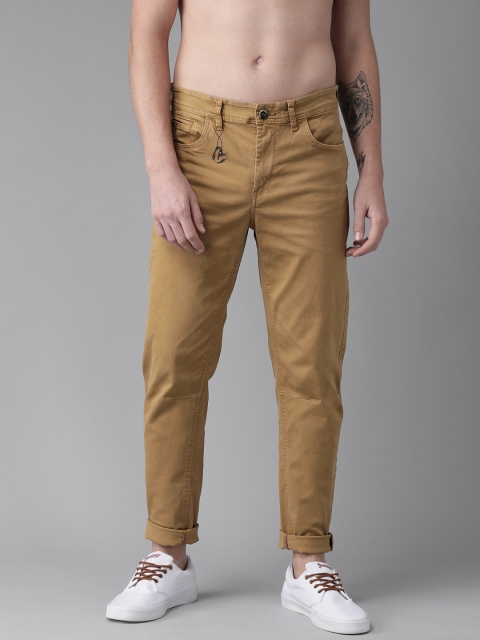 

Roadster Men Khaki Regular Fit Solid Trousers