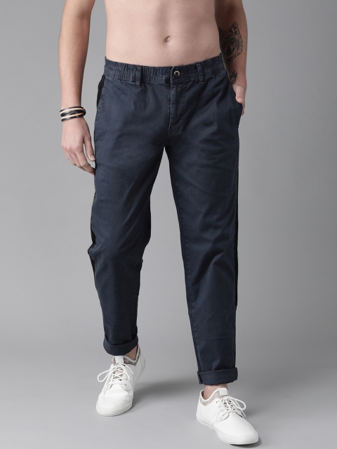

Roadster Men Navy Blue Slim Fit Solid Regular Trousers