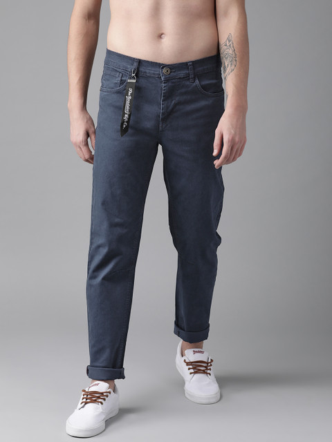 

Roadster Men Navy Blue Regular Fit Solid Trousers