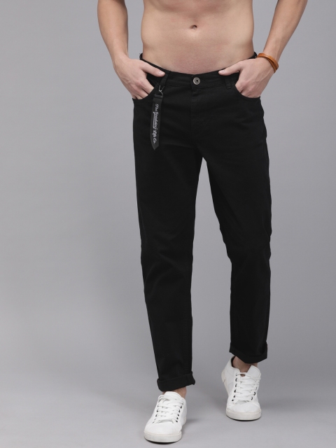 

Roadster Men Black Regular Fit Solid Trousers
