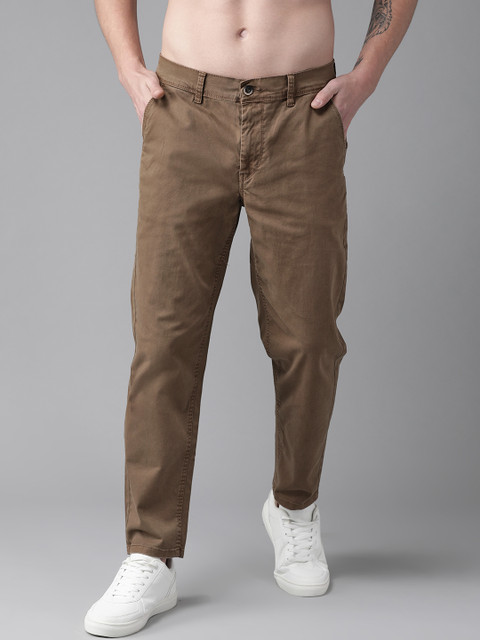 

Roadster Men Brown Slim Fit Solid Regular Trousers