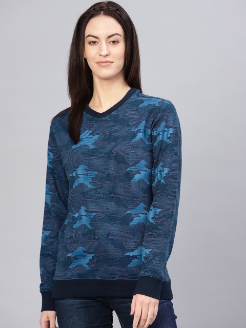 

Van Heusen Women Blue Self-Design Sweater