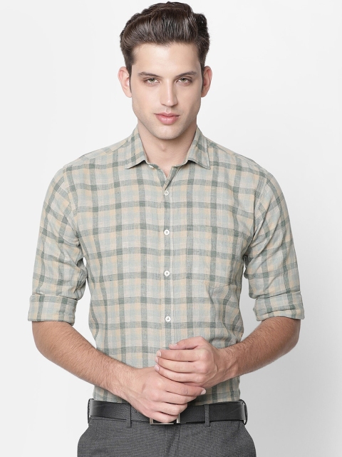 

CAVALLO by Linen Club Men Cotton Linen Multicoloured Regular Fit Checked Formal Shirt, Multi