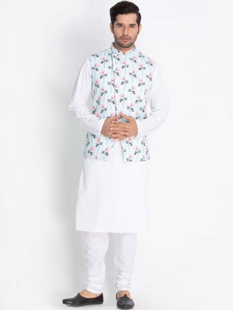 

VASTRAMAY Men White Solid Kurta with Pyjamas