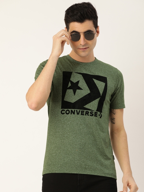 

Converse Men Olive Green Printed Round Neck T-shirt