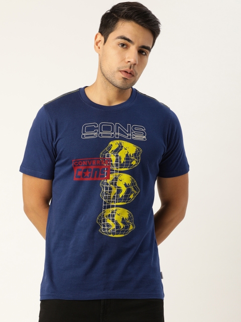 

Converse Men Navy Blue Printed Round Neck T-shirt