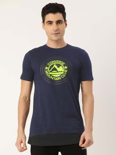 

Converse Men Navy Blue Printed Round Neck T-shirt