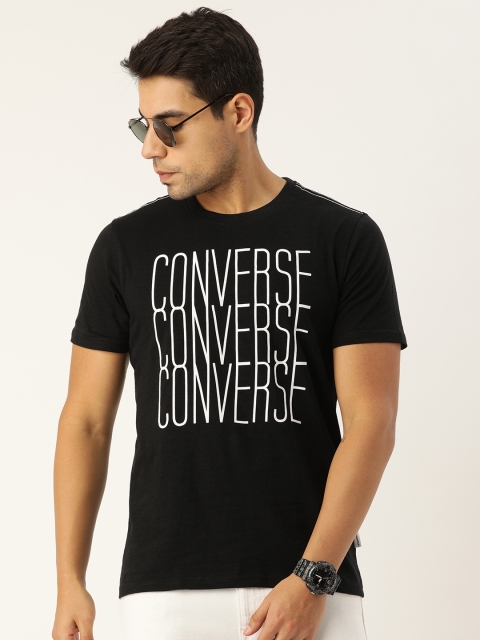 

Converse Men Black & White Printed Round Neck T-shirt