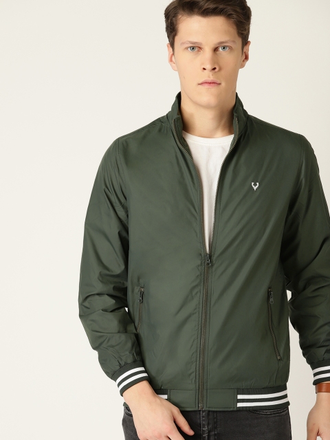 

Allen Solly Sport Men Olive Green Solid Varsity Jacket