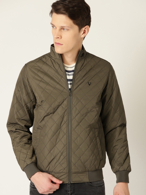 

Allen Solly Sport Men Olive Green Solid Quilted Jacket