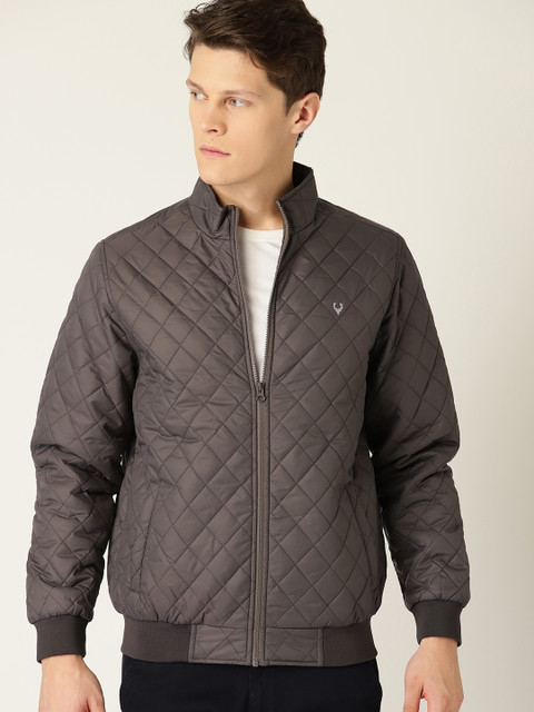 

Allen Solly Sport Men Charcoal Grey Solid Bomber Jacket
