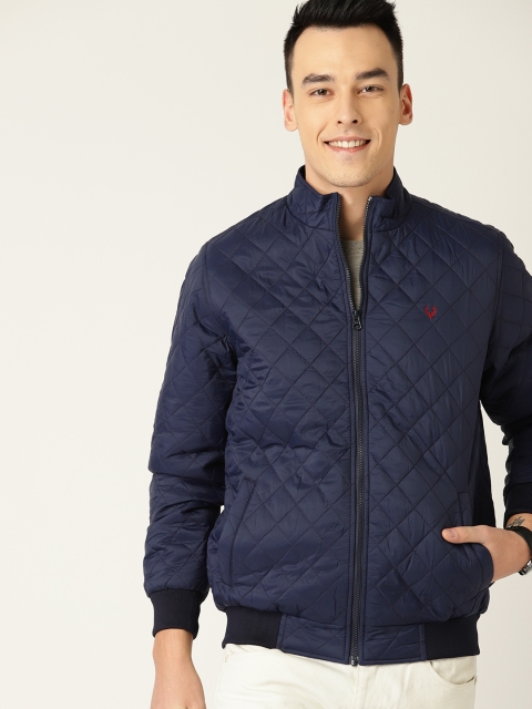 

Allen Solly Sport Men Navy Blue Solid Bomber Jacket