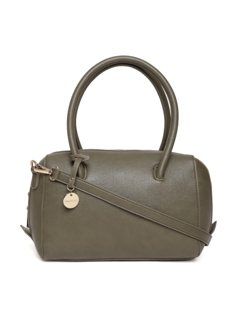 

Forever New Olive Green Solid Handheld Bag