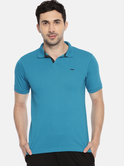 

Proline Active Men Blue Solid Polo Collar T-shirt