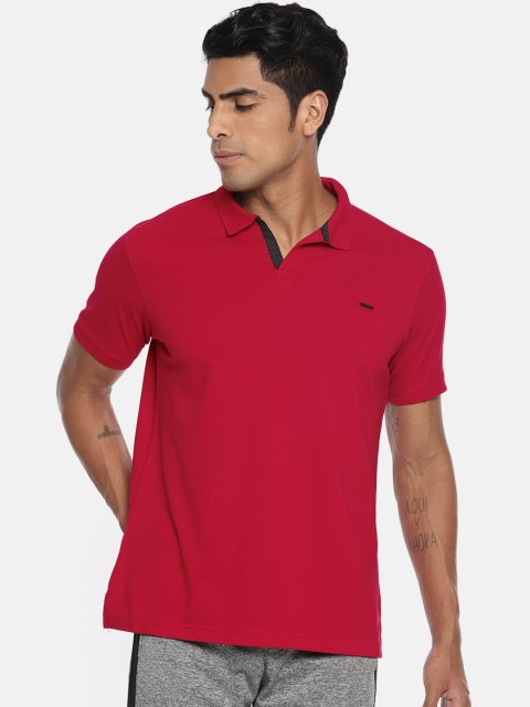 

Proline Active Men Red Solid Polo Collar T-shirt