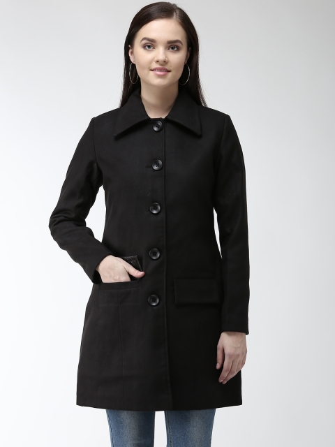 

Okane Women Black Solid Coat