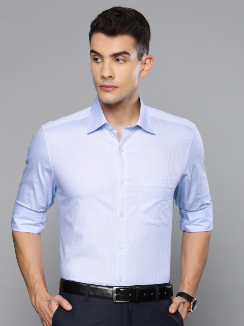 

Louis Philippe Men Blue & White Classic Regular Fit Self Striped Formal Shirt