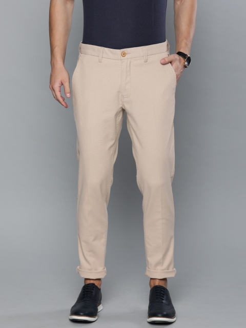 

Louis Philippe Sport Men Beige Comfy Tapered Fit Self Design Chinos