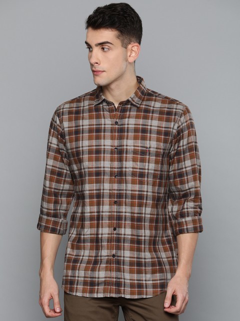 

Louis Philippe Sport Men Brown & Grey Slim Fit Printed Casual Shirt