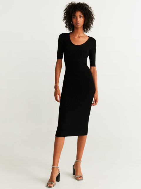 

MANGO Women Black Solid Bodycon Dress