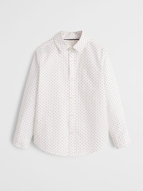 

Mango Kids Boys White & Black Regular Fit Printed Casual Shirt