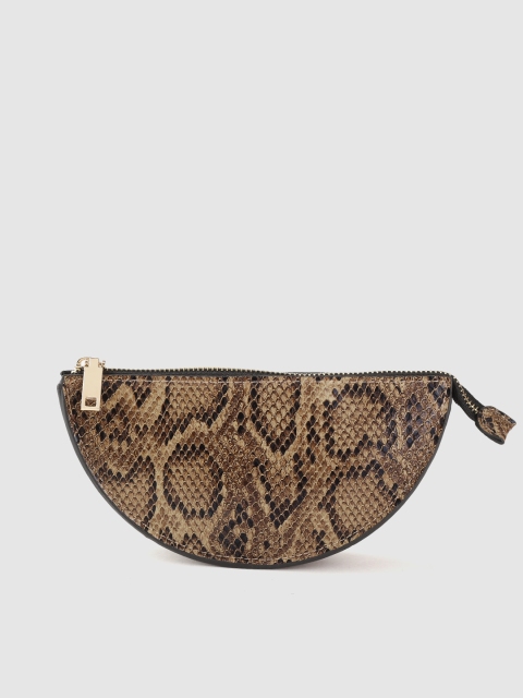 

MANGO Women Brown Snakeskin Textured Fanny Pack