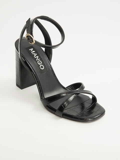 

MANGO Women Black Textured Heels