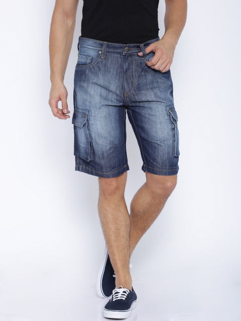 

Flying Machine Blue Denim Cargo Shorts