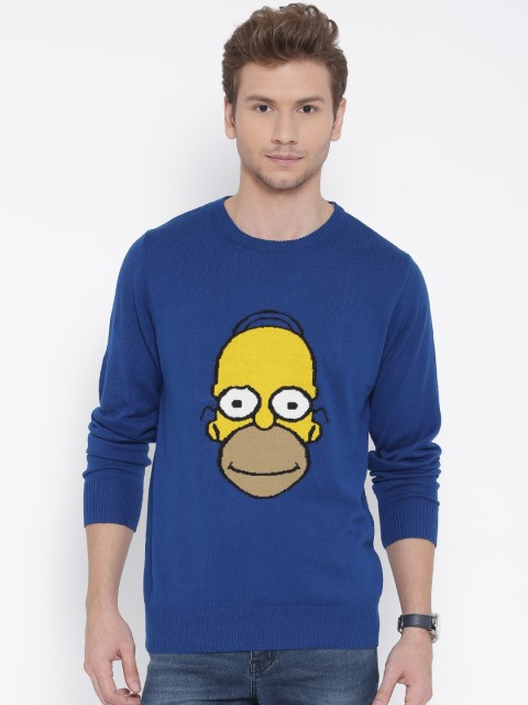 

Flying Machine Blue Printed Sweater