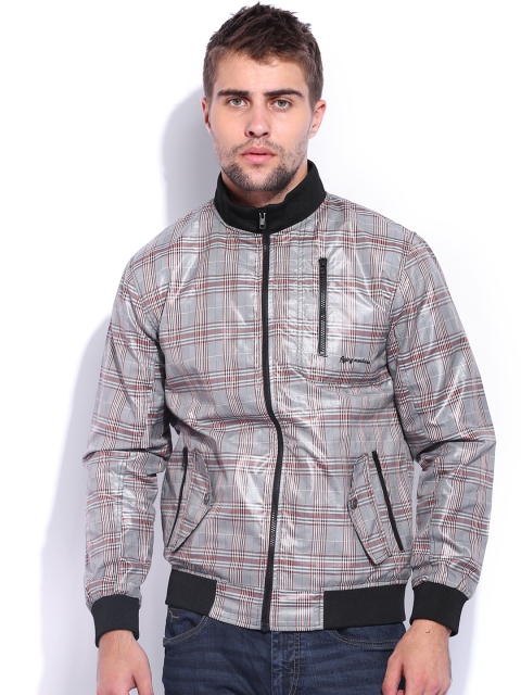 

Flying Machine Grey & Orange Checked Jacket