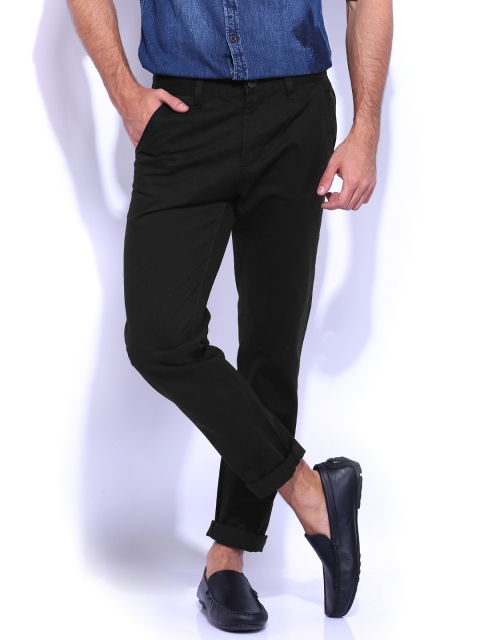 

Flying Machine Men Black Slim Fit Trousers