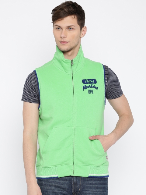 

Flying Machine Green Sleeveless Sweatshirt