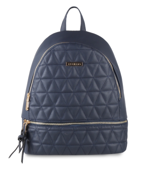 

Addons Women Navy Blue Textured Backpack