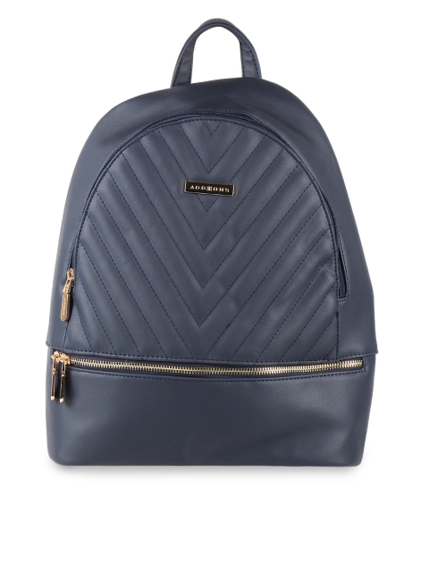 

Addons Women Navy Blue Textured Backpack