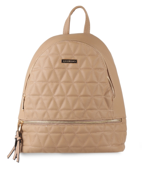 

Addons Women Beige Textured Backpack