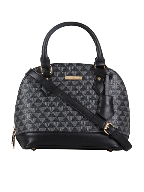 

Addons Black & Grey Printed Handheld Bag