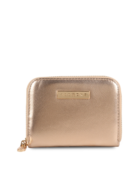 

Addons Women Rose Gold Solid Zip Around Wallet